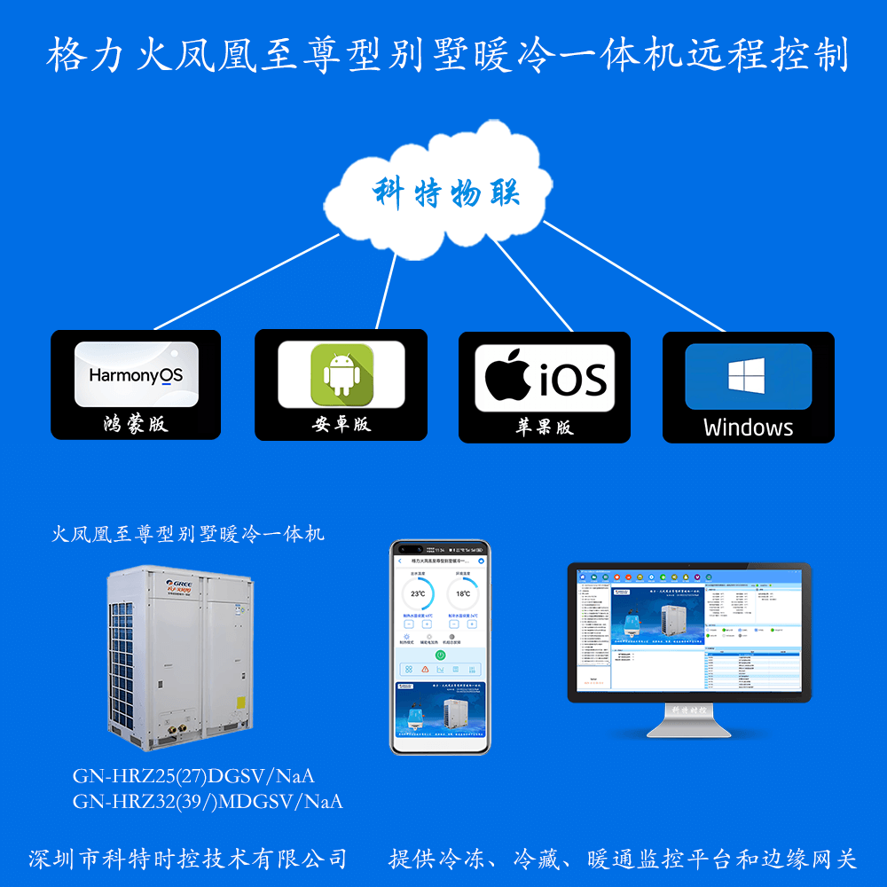格力空气能户式冷暖一体机-格力空调远程控制网关-格力空调手机远程控制App-格力空调群控系统