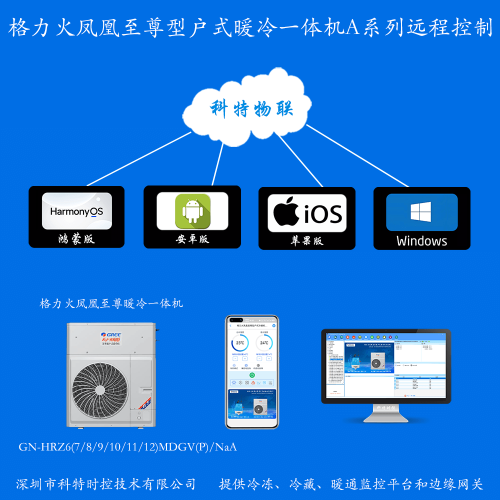 格力空气能户式冷暖一体机-格力空调远程控制网关-格力空调手机远程控制App-格力空调群控系统