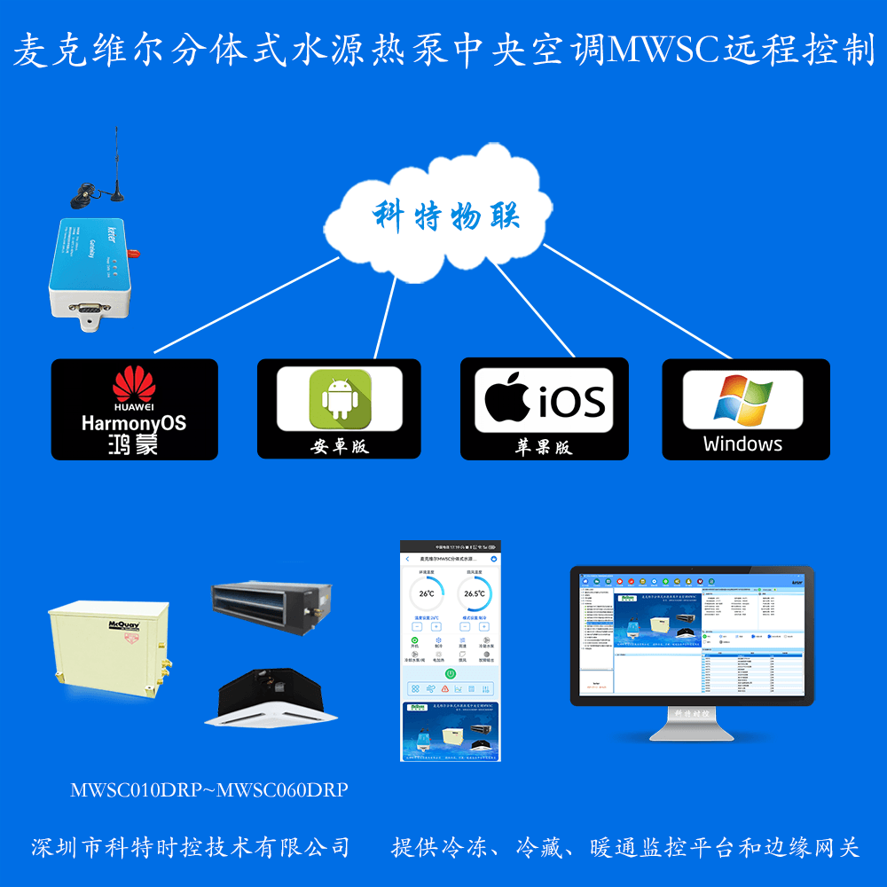 麦克维尔中央空调-麦克维尔水源热泵机组-麦克维尔MWSC分体式水源热泵中央空调手机远程控制App网关-麦克维尔空调远程控制