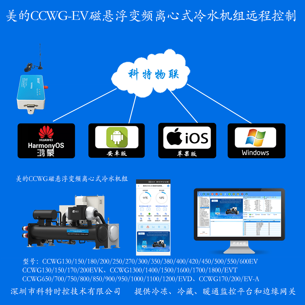 美的冷水机-美的离心机-美的离心机式冷水机-美的离心式热泵机组CHWE/CHWF手机远程控制-美的空调远程控制