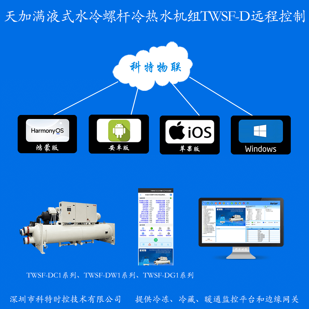 天加空调-天加螺杆机-天加满液式水冷螺杆冷热水机组TWSF-D-天加空调手机远程控制APP-天加空调远程控制-天加空调群控系统