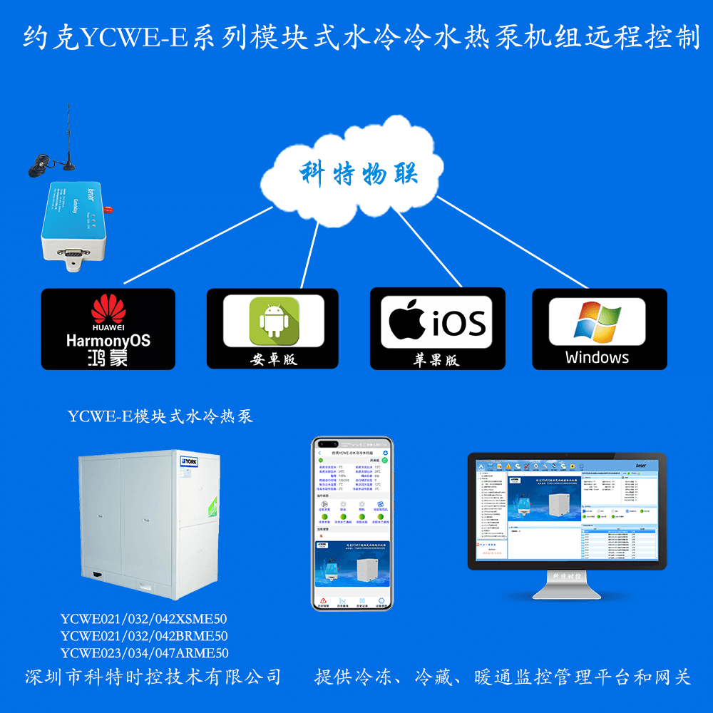 约克中央空调-约克冷水机-约克冷水热泵机组-约克YCWE模块式水冷冷水热泵机组物联网远程控制网关-约克空调远程控制