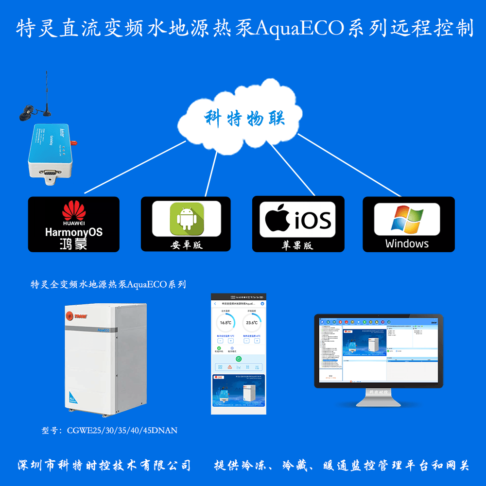 特灵空调-特灵户式水机-特灵水地源热泵机组-特灵空调网关-特灵AquaECO系列直流变频水地源热泵远程控制网关-特灵空调远程控制