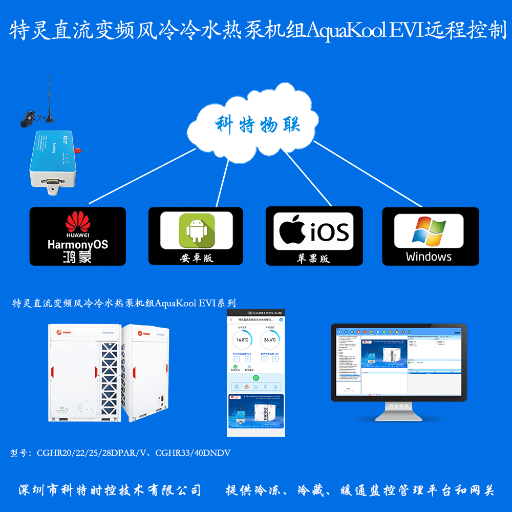 特灵空调-特灵户式水机-特灵AquaKool-EVI系列变频风冷热泵-特灵空调网关-特灵直流变频风冷热泵远程控制-特灵空调远程控制