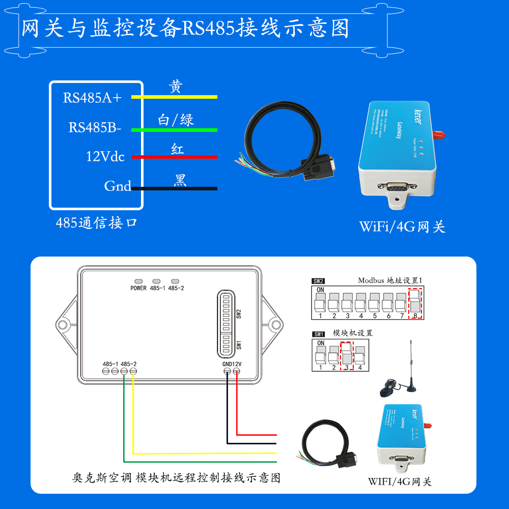 科特时控空调物联网网关-通信接线说明