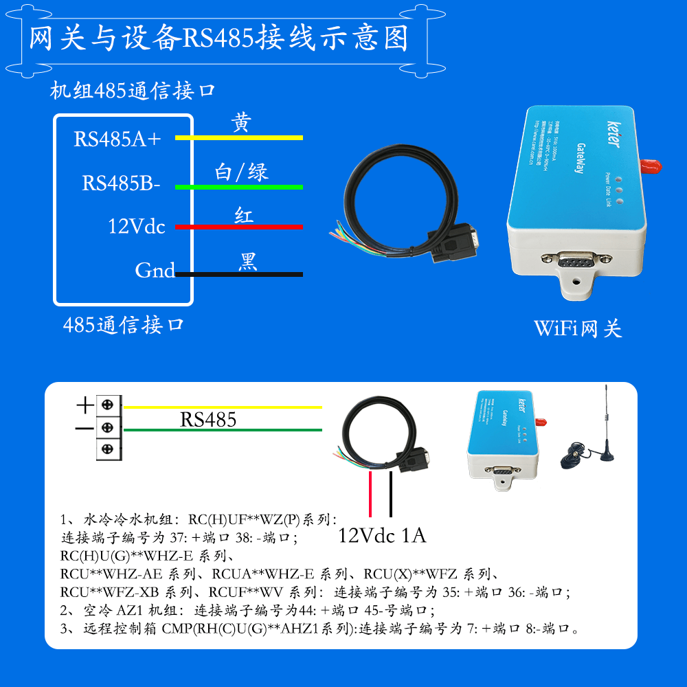 科特时控空调物联网网关-通信接线说明