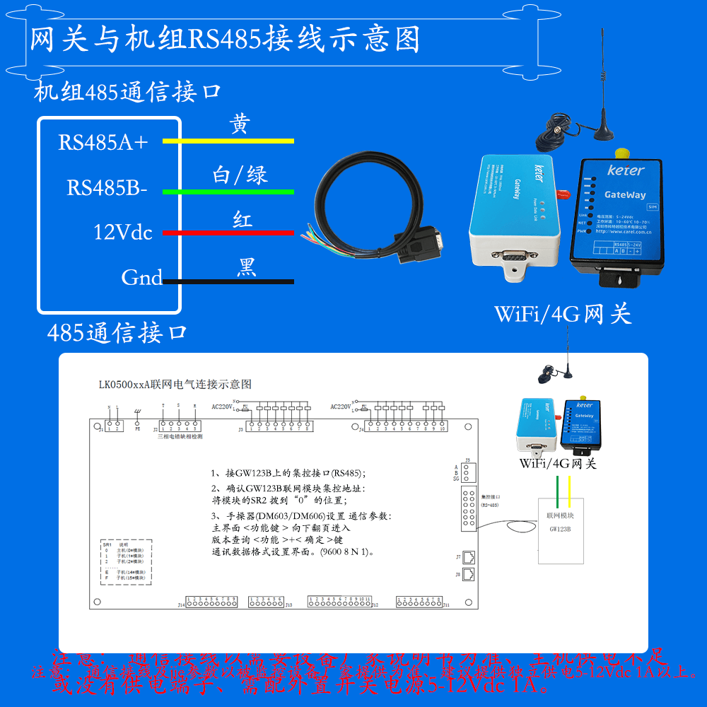 科特时控空调物联网网关-通信接线说明