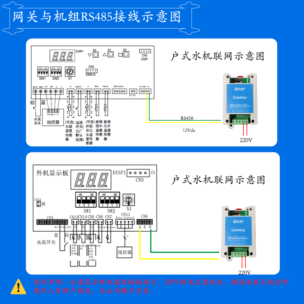 科特时控空调物联网网关-通信接线说明