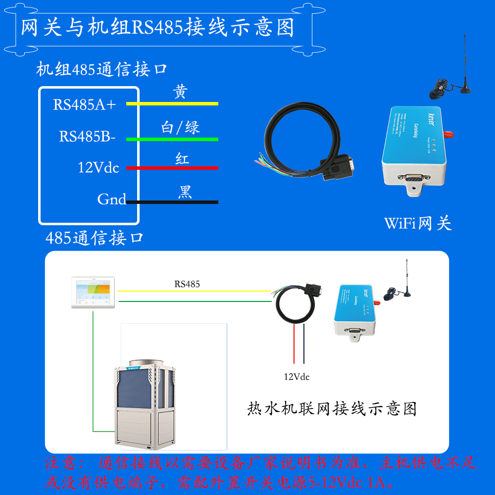 科特时控空调物联网网关-通信接线说明