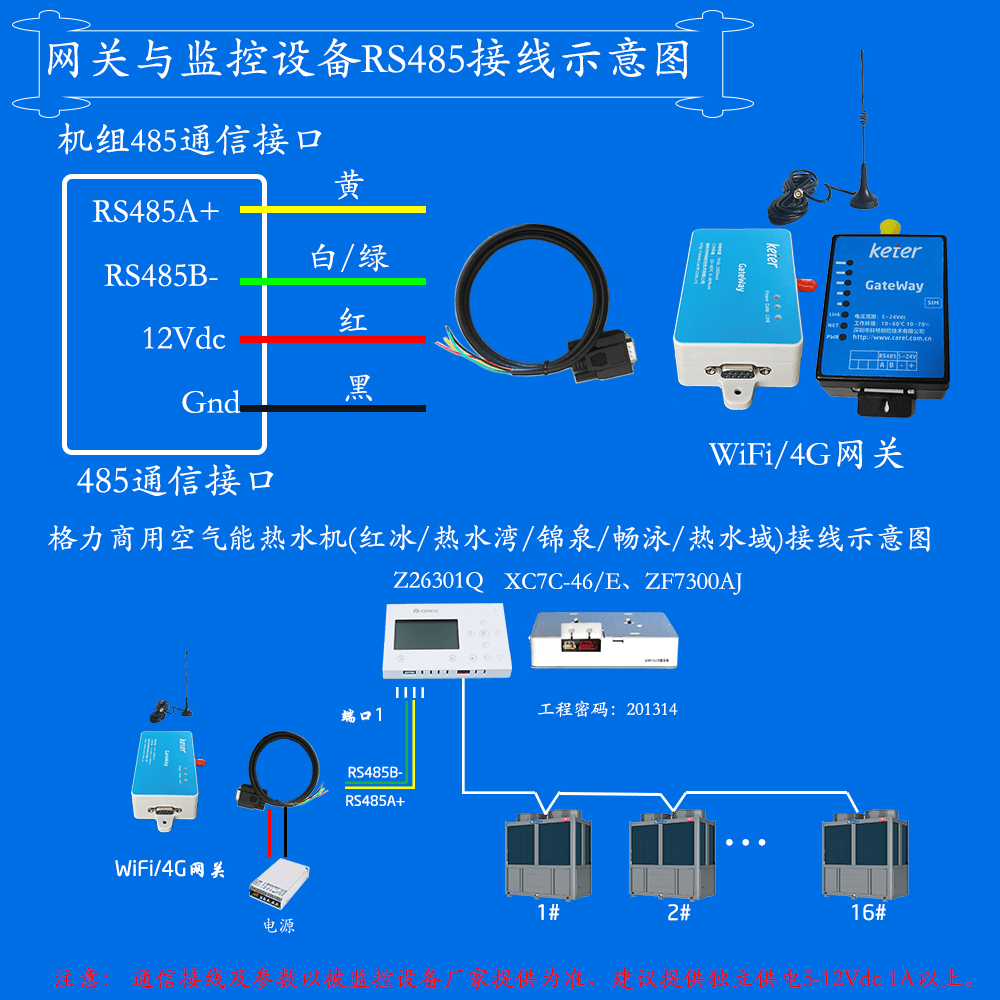科特时控空调物联网网关-通信接线说明