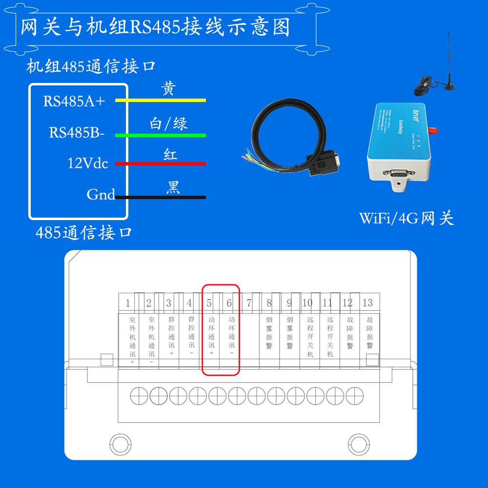 科特时控空调物联网网关-通信接线说明