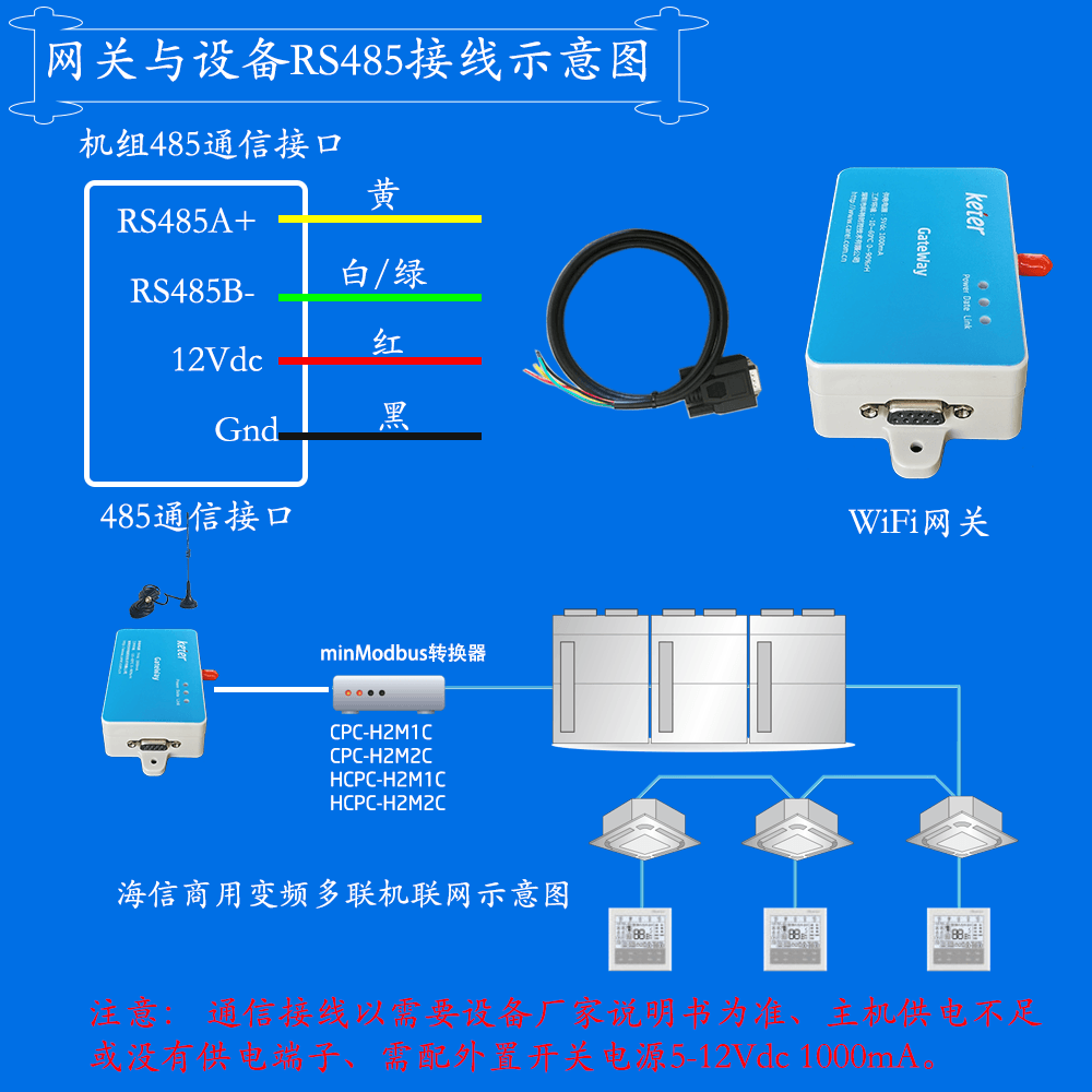 科特时控空调物联网网关-通信接线说明