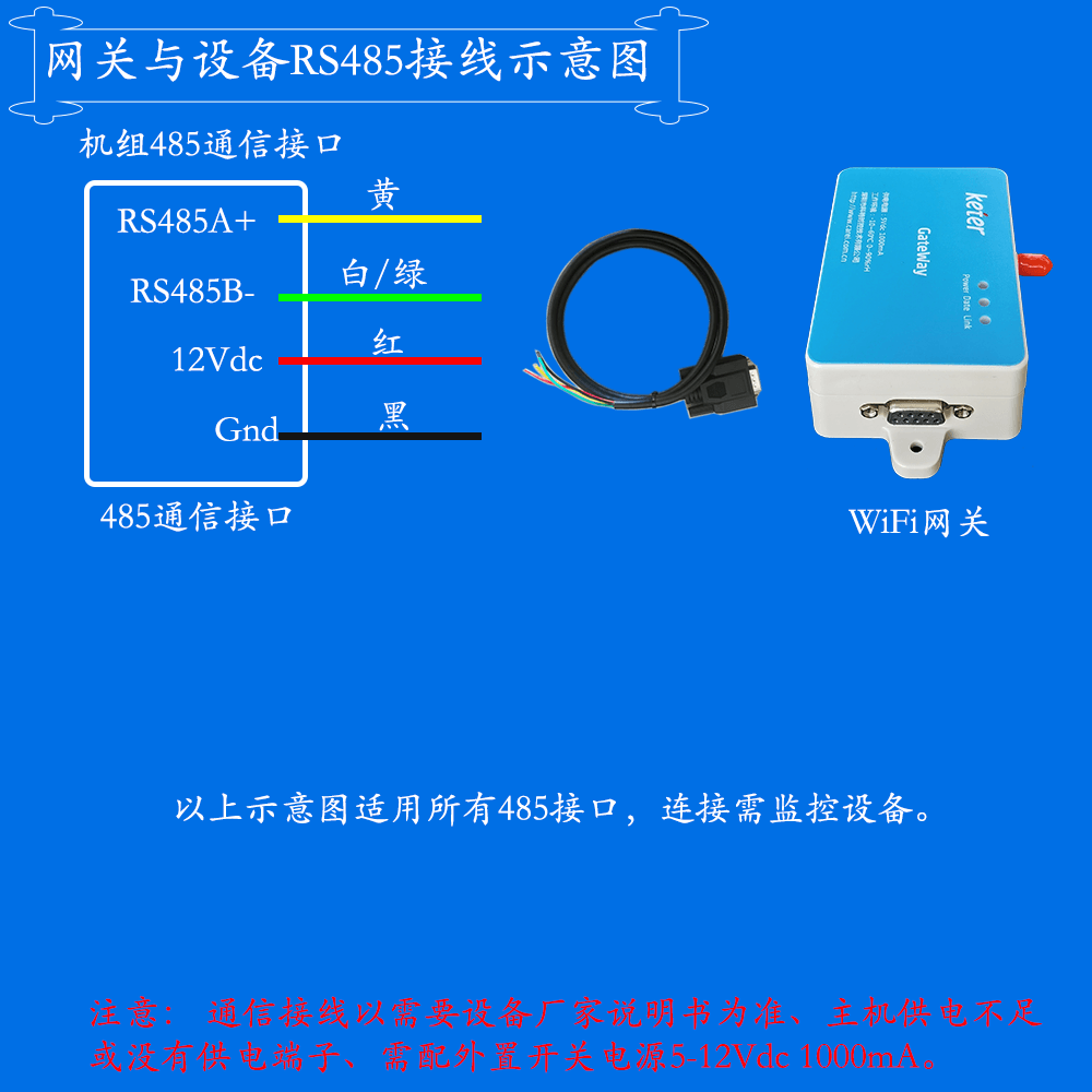 科特时控空调物联网网关-通信接线说明