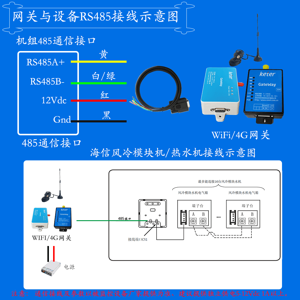 科特时控空调物联网网关-通信接线说明