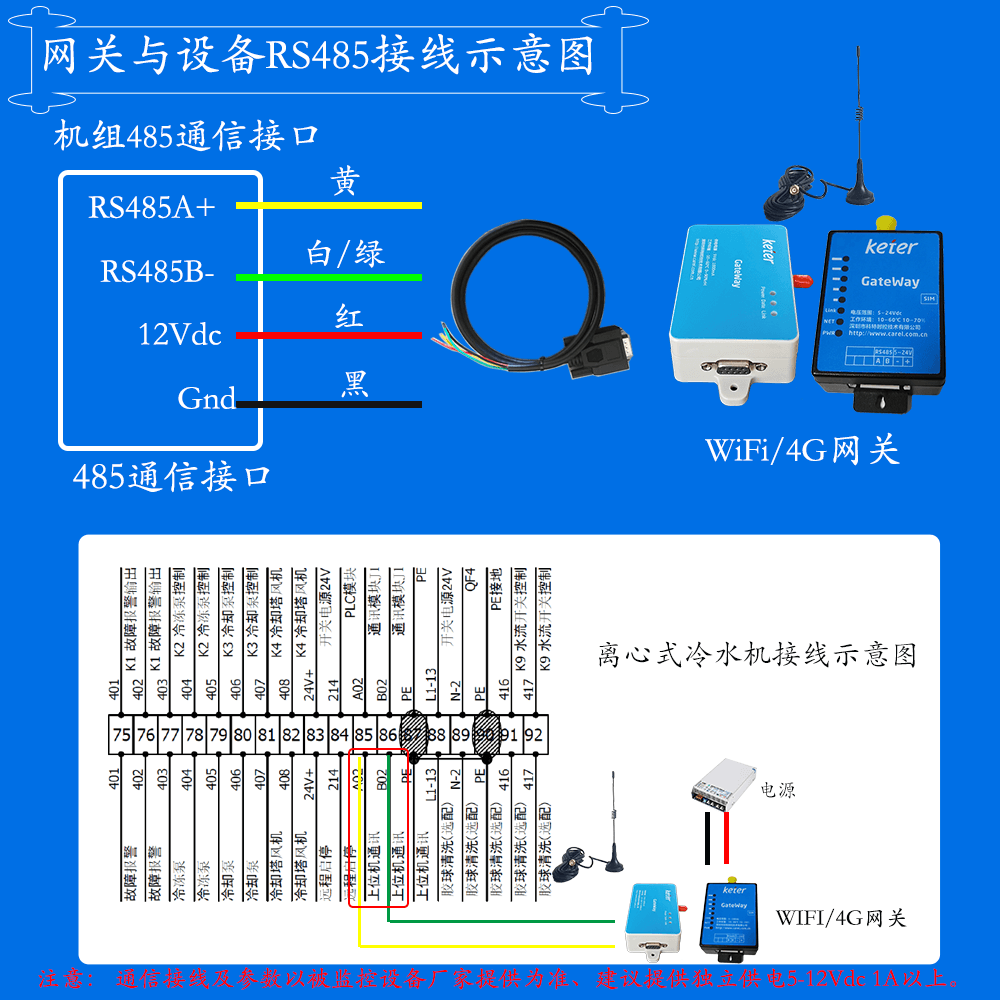 科特时控空调物联网网关-通信接线说明