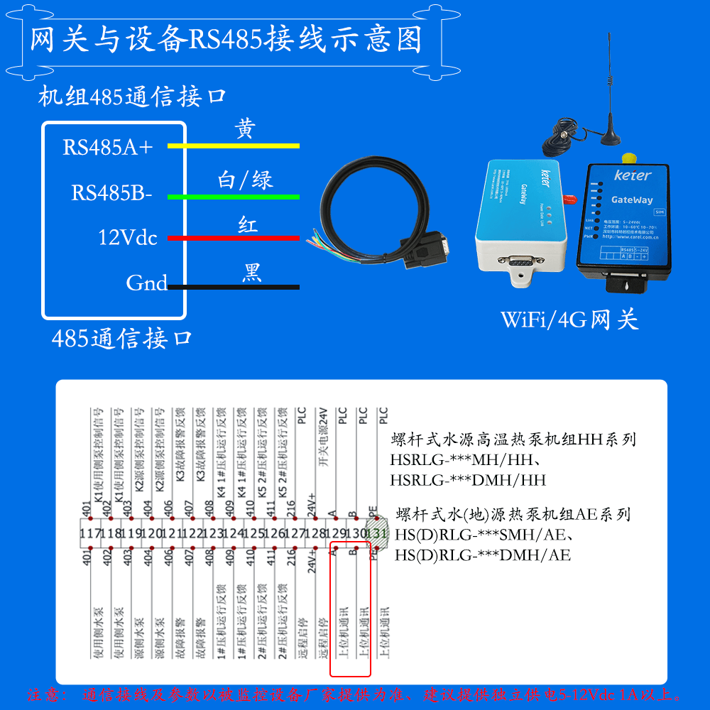科特时控空调物联网网关-通信接线说明