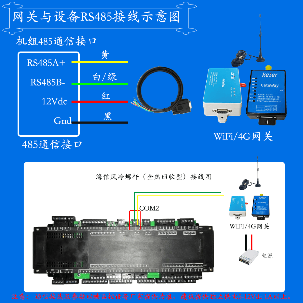 科特时控空调物联网网关-通信接线说明