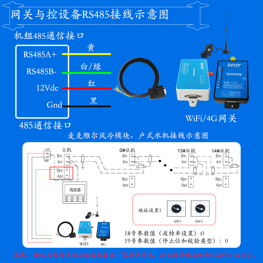 科特时控空调物联网网关-通信接线说明