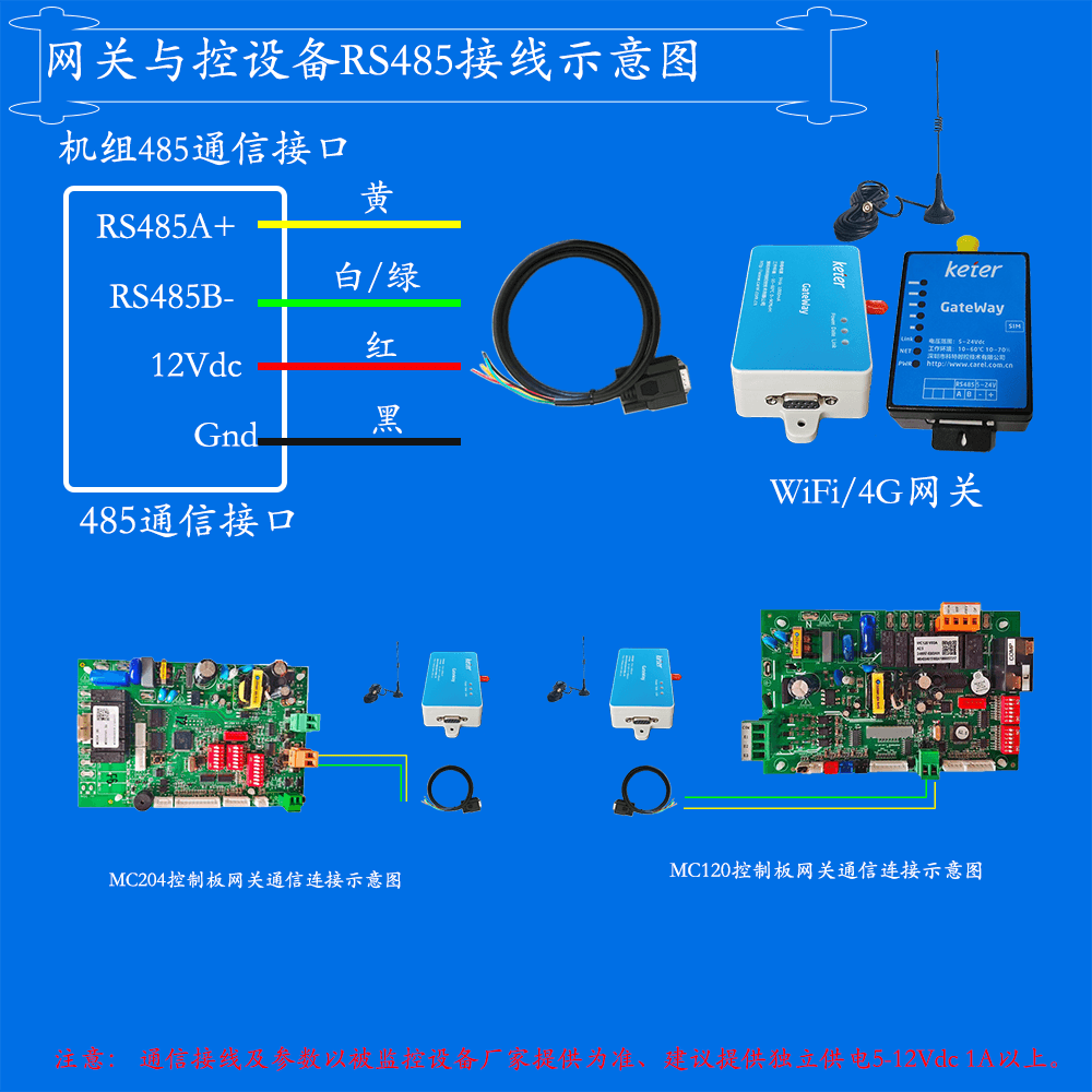 科特时控空调物联网网关-通信接线说明