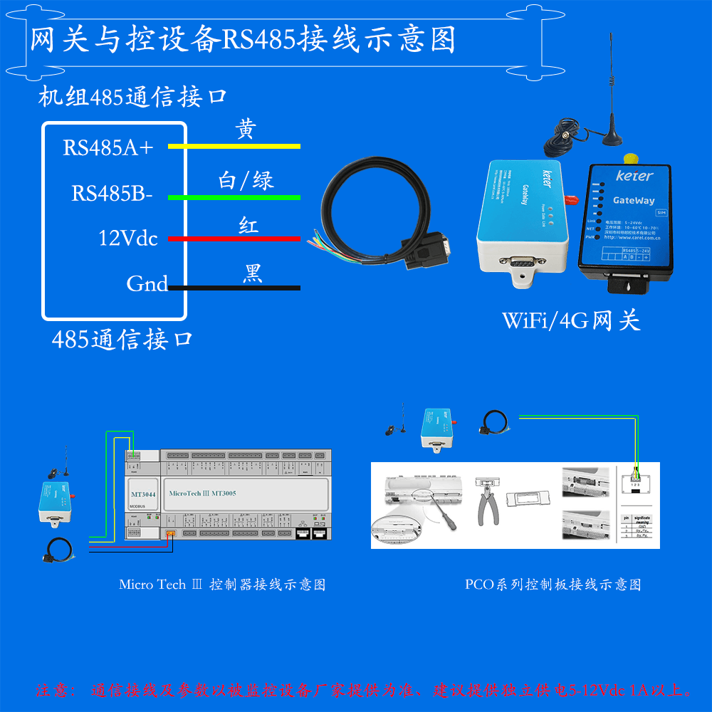 科特时控空调物联网网关-通信接线说明