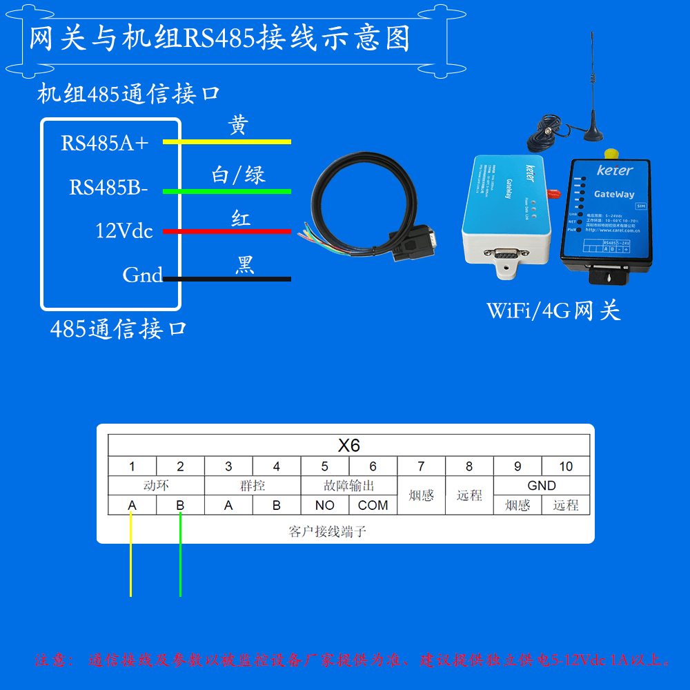 科特时控空调物联网网关-通信接线说明