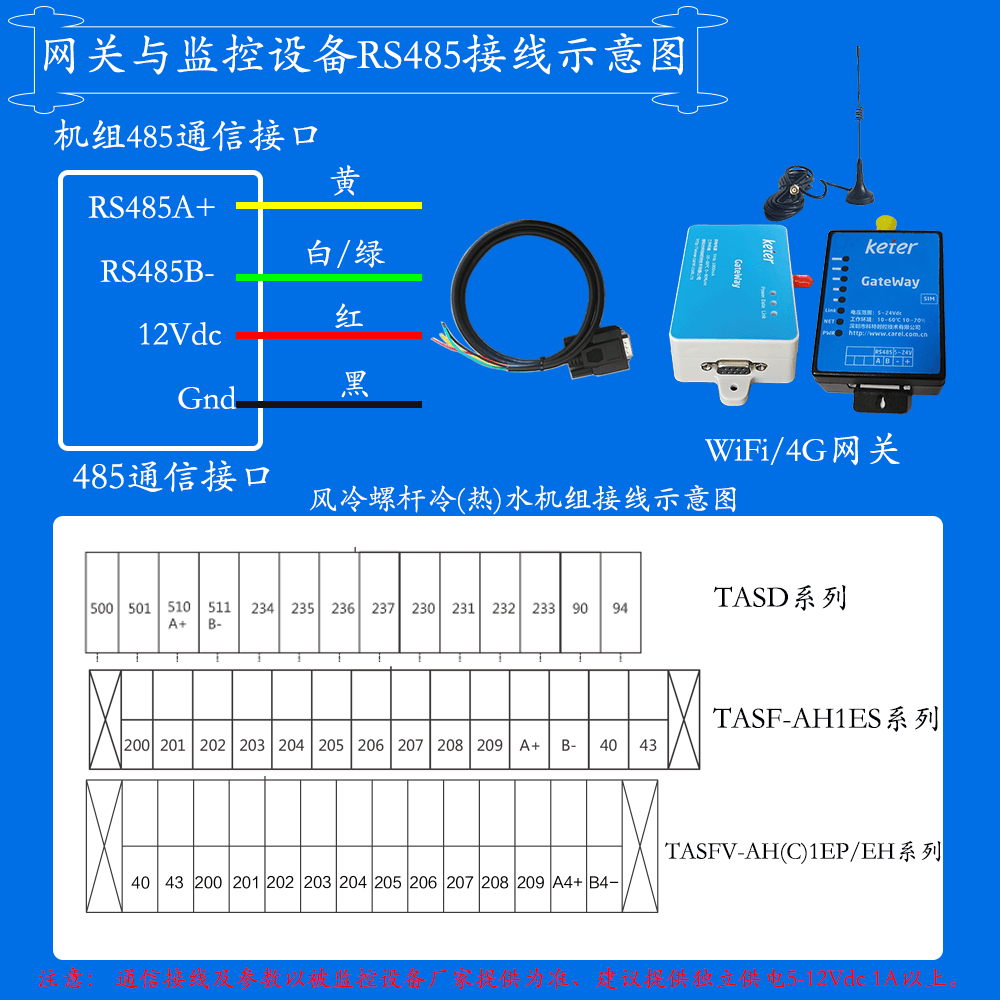 科特时控空调物联网网关-通信接线说明