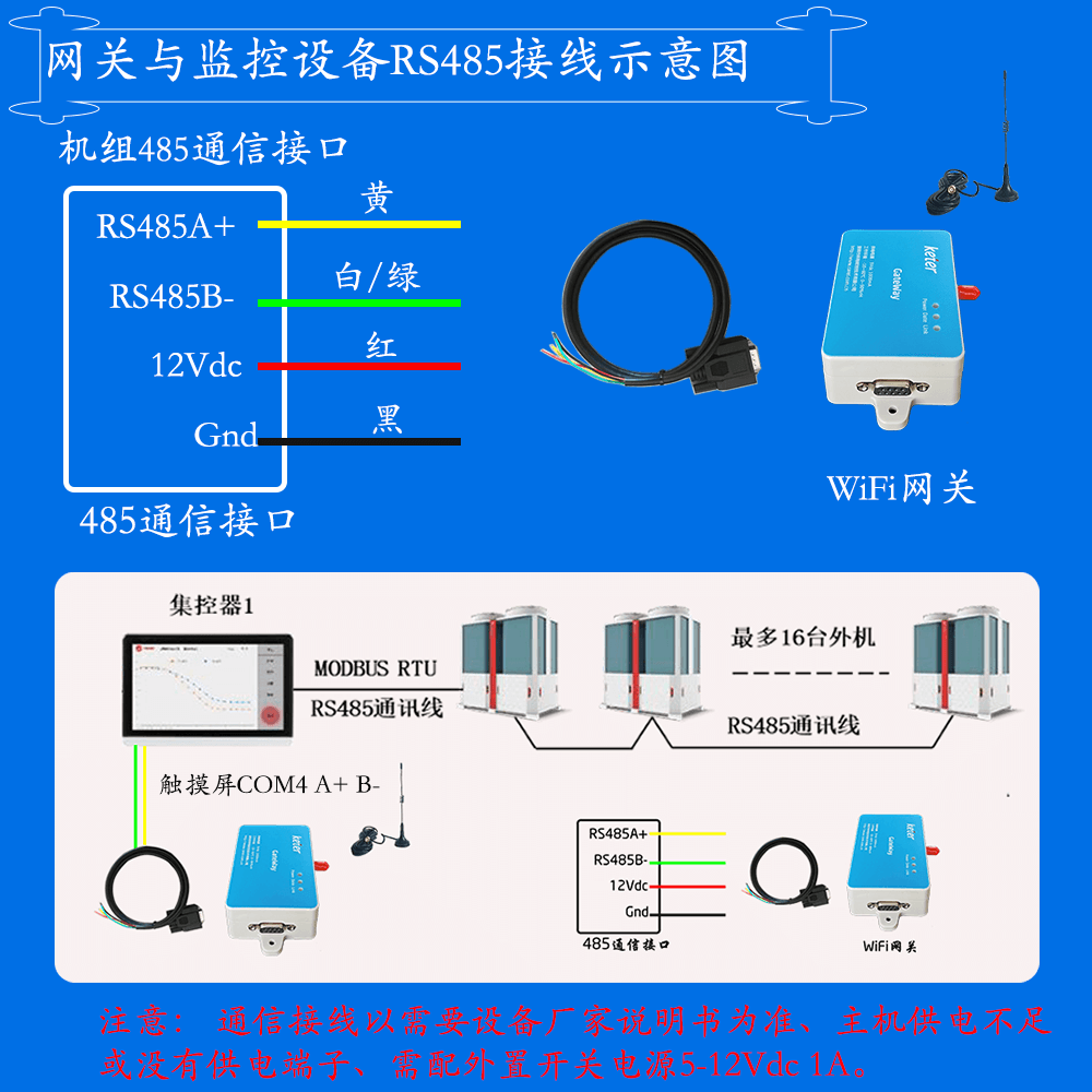 科特时控空调物联网网关-通信接线说明