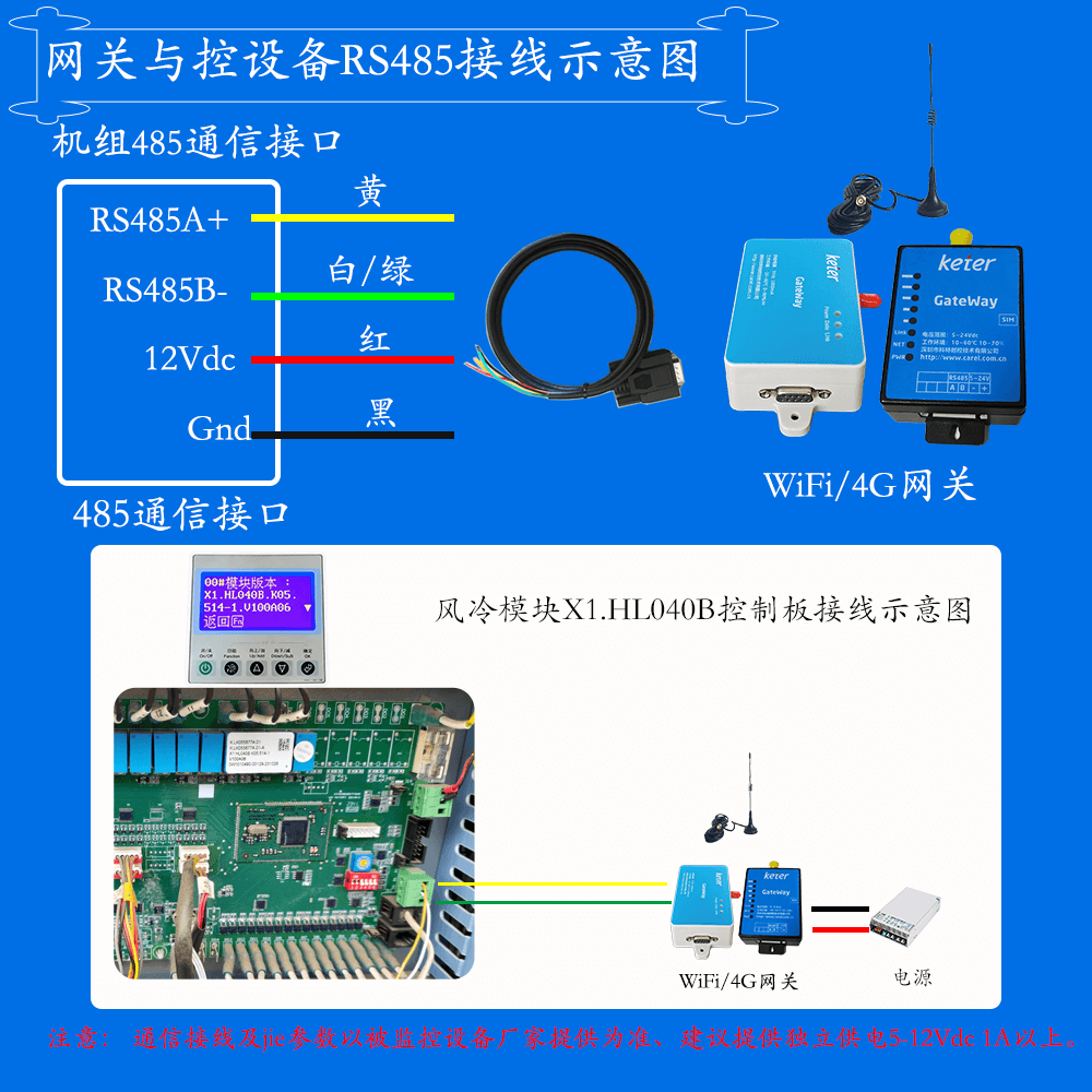 科特时控空调物联网网关-通信接线说明