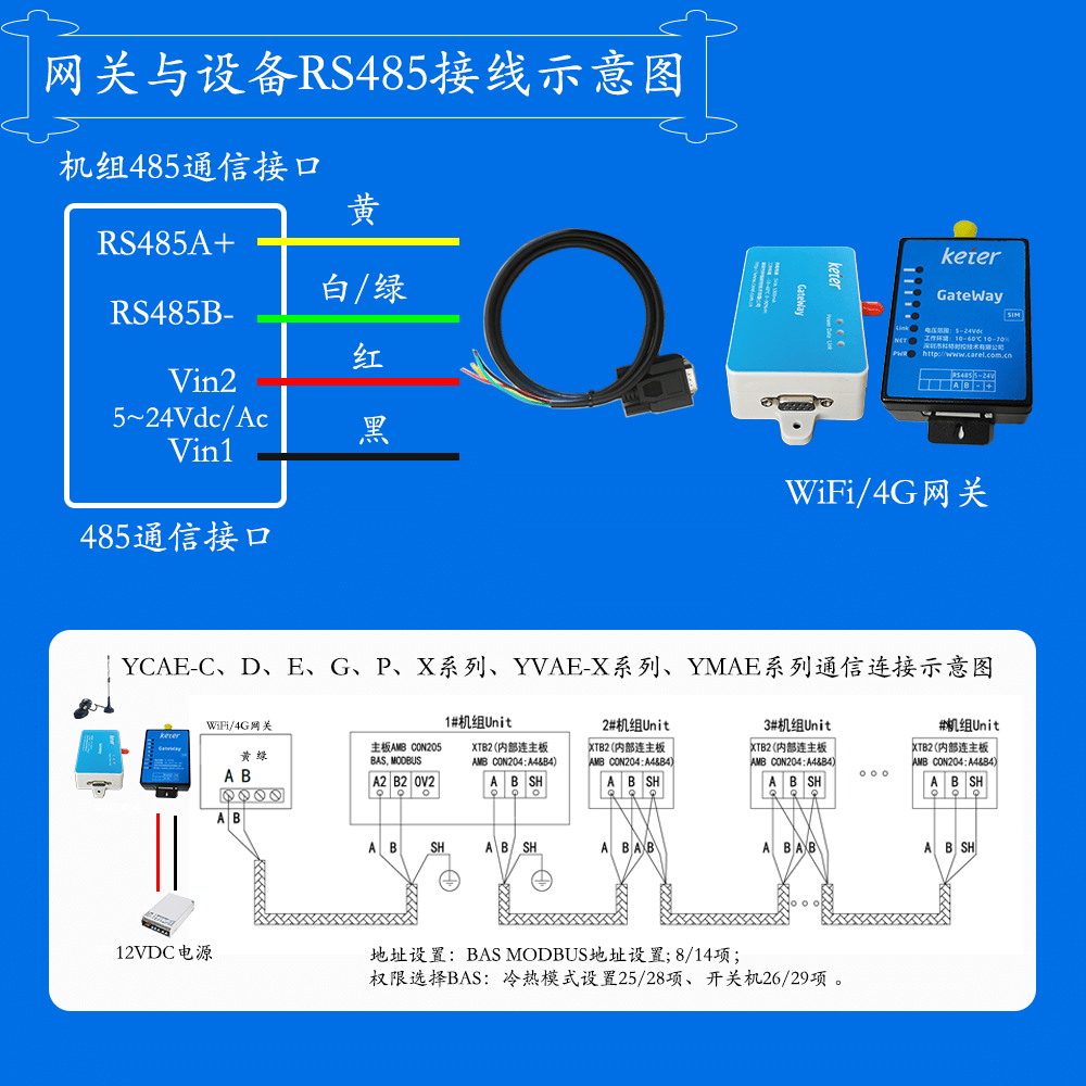 科特时控空调物联网网关-通信接线说明