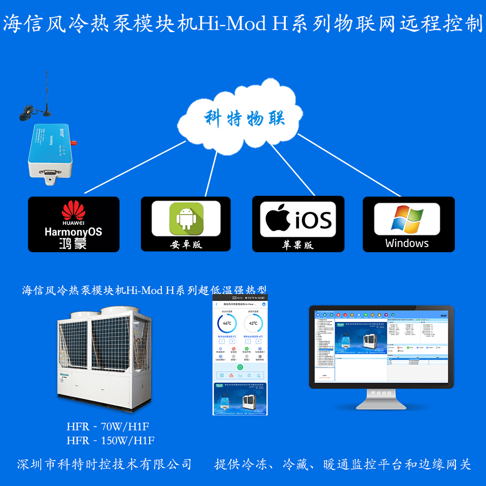 海信空调-海信风冷热泵模块机-海信风冷模块-海信风冷热泵模块机Hi-Mod H系列超低温强热型物联网远程手机控制网关-海信风冷模块远程控制