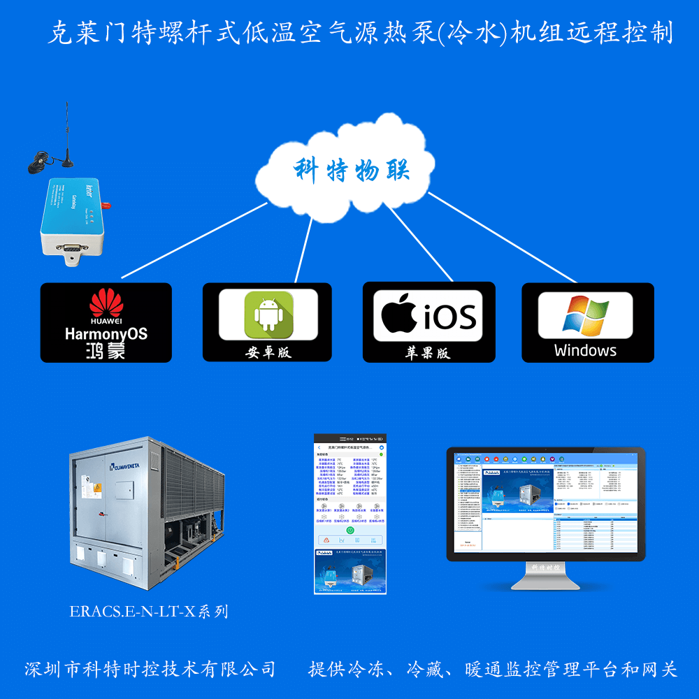 克莱门特螺杆式低温空气源热泵(冷水)机组远程控制网关产品图