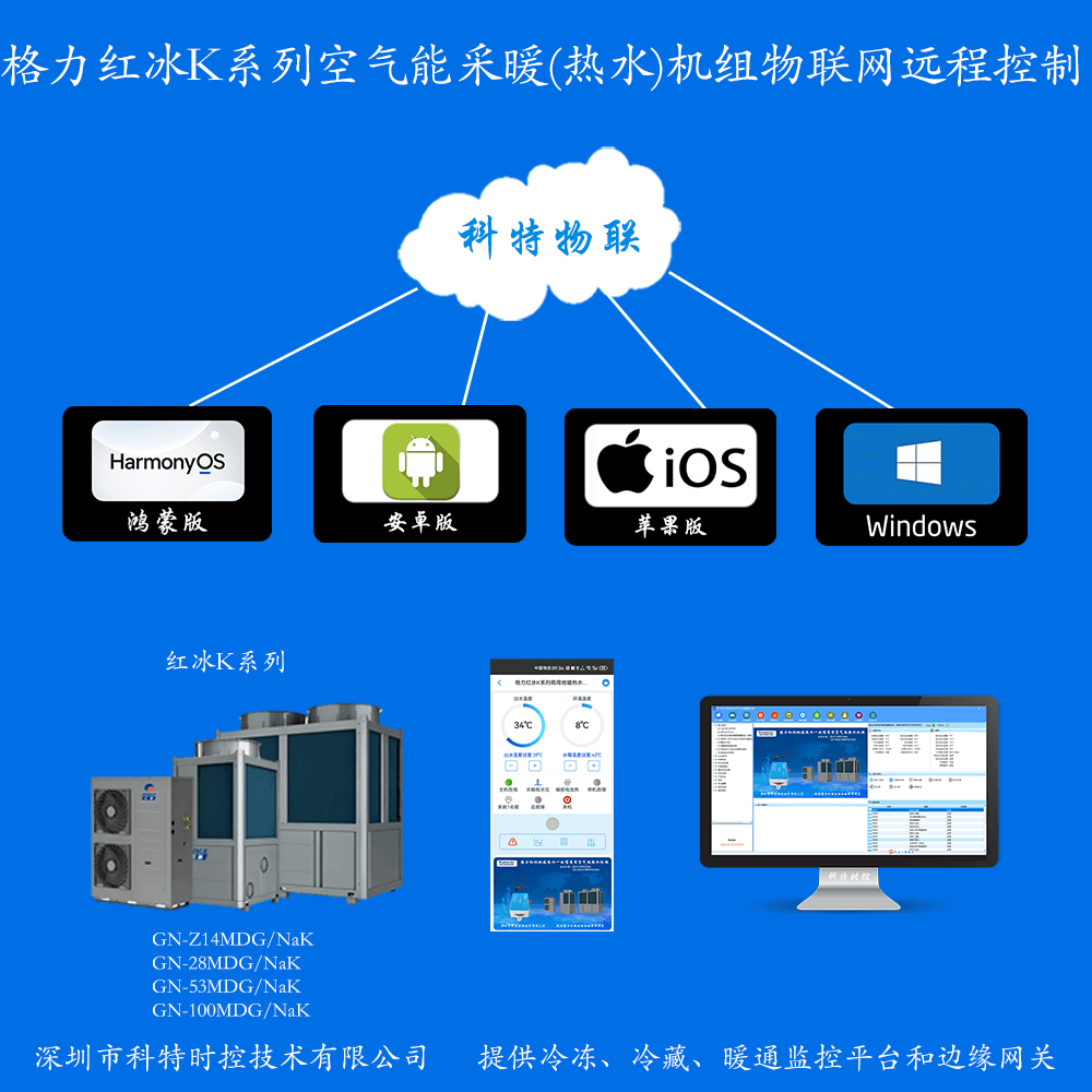 格力红冰K系列空气能地暖热水机组远程控制网关