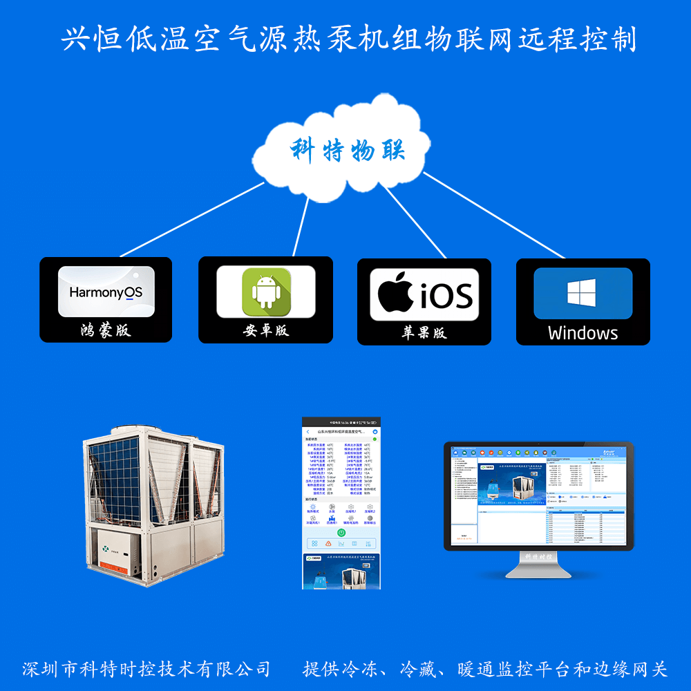 兴恒低环境温度空气源热泵机组远程控制网关