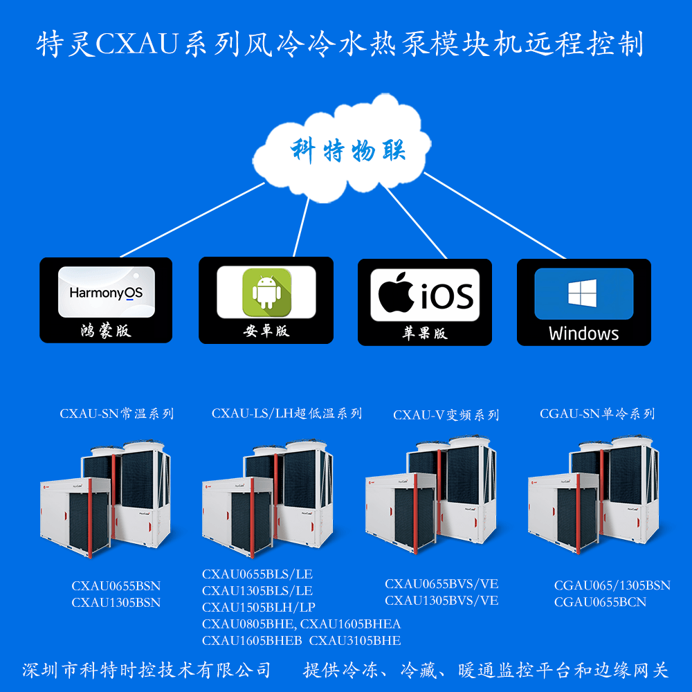 特灵风冷热泵模块机机组物联网远程控制网关